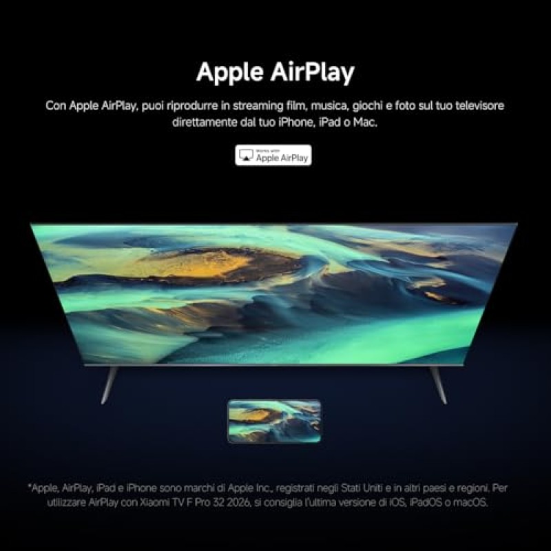 XIAOMI TV F Pro 32, 32 pollici (81 cm), QLED, Smart TV, Fire TV, Triple Tuner DVB-C/S/S2/T/T2,Dolby Audio, DTS Virtual:X, DTS-HD, Controllo Vocale Alexa, Compatibile con Apple AirPlay - 32"