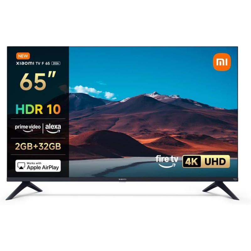XIAOMI TV F 65, 65 pollici (165 cm),4K UHD,Smart TV, Fire TV,Triple Tuner DVB-C/S/S2/T/T2, HDR10,MEMC, Modalità Game Boost 120Hz, Controllo Vocale Alexa, 2GB+32GB, Compatibile con AirPlay - 65" XIAOMI TV F 65, 65 pollici (165 cm),4K UHD,Smart TV, Fire TV,Triple Tuner DVB-C/S/S2/T/T2, HDR10,MEMC, Modalità Game Boost 120Hz, Controllo Vocale Alexa, 2GB+32GB, Compatibile con AirPlay - 65"