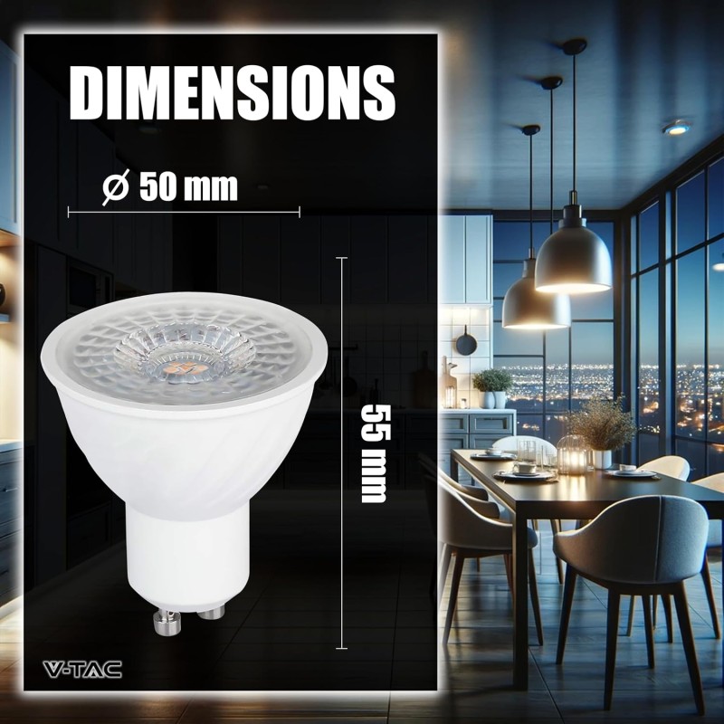 V-TAC 3x Lampadine LED GU10 6W (Equivalenti a 60W) - Chip SAMSUNG - 445 Lumen - Alta Luminosità - Faretto Led GU10 per Massima Efficienza e Risparmio Energetico - Lampadina Luce Fredda 6400K - Luce Fredda V-TAC 3x Lampadine LED GU10 6W (Equivalenti a 60W) - Chip SAMSUNG - 445 Lumen - Alta Luminosità - Faretto Led GU10 per Massima Efficienza e Risparmio Energetico - Lampadina Luce Fredda 6400K - Luce Fredda