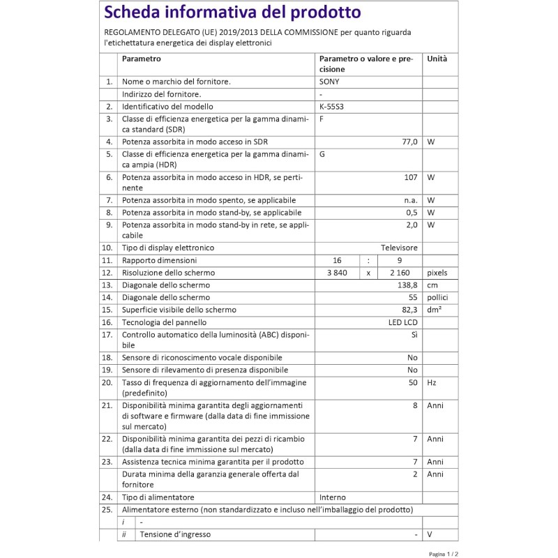 Sony BRAVIA 3 - Direct LED | Altoparlante X-Balanced | Dolby Vision/Atmos | IMAX Enhanced | Google TV (2025) | Google Cast | Apple AirPlay 2| Eco Dashboard 2 | Game Menu 2-55pollici - 55 Inch Sony BRAVIA 3 - Direct LED | Altoparlante X-Balanced | Dolby Vision/Atmos | IMAX Enhanced | Google TV (2025) | Google Cast | Apple AirPlay 2| Eco Dashboard 2 | Game Menu 2-55pollici - 55 Inch