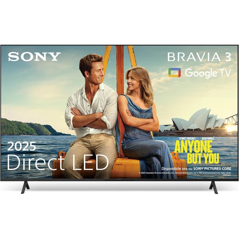 Sony BRAVIA 3 - Direct LED | Altoparlante X-Balanced | Dolby Vision/Atmos | IMAX Enhanced | Google TV (2025) | Google Cast | Apple AirPlay 2| Eco Dashboard 2 | Game Menu 2-55pollici - 55 Inch Sony BRAVIA 3 - Direct LED | Altoparlante X-Balanced | Dolby Vision/Atmos | IMAX Enhanced | Google TV (2025) | Google Cast | Apple AirPlay 2| Eco Dashboard 2 | Game Menu 2-55pollici - 55 Inch