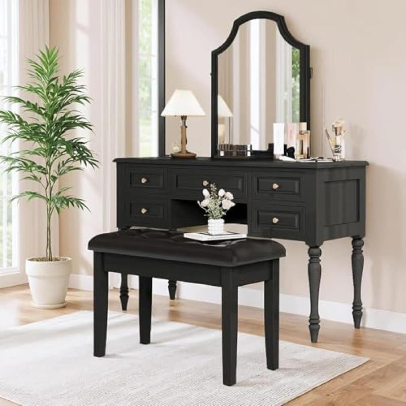 Sgabello per Pianoforte, 75 x 35 x 49 CM, con Vano Portaoggetti, Panca per Pianoforte con Cuscino in Pelle PU, Resistente, Portata fino a 200 kg, Nero