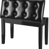 Sgabello per Pianoforte, 75 x 35 x 49 CM, con Vano Portaoggetti, Panca per Pianoforte con Cuscino in Pelle PU, Resistente, Portata fino a 200 kg, Nero