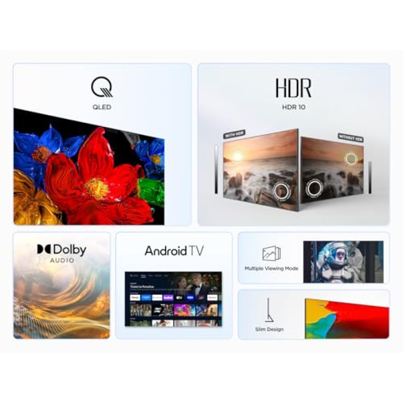 TCL TV 32V4C - 32'' HD Smart QLED Direct LED con Android TV e HDR - Compatibile con Google Cast e Google Home, Design Delgado, 2025 V4C - 32 pollici