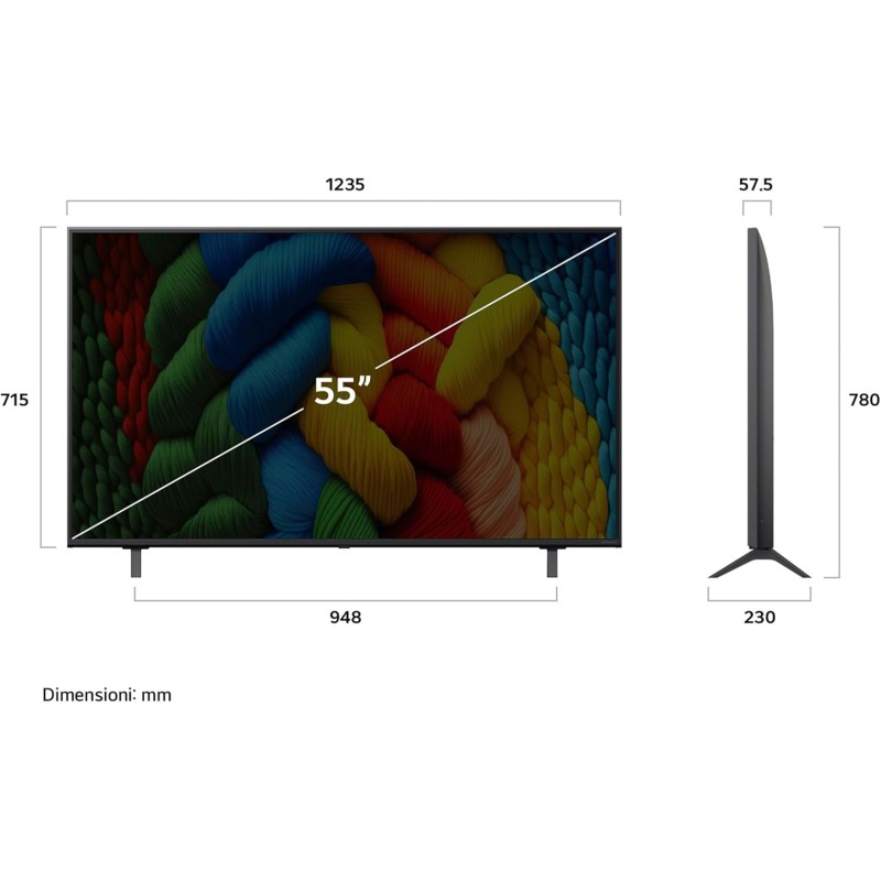 LG NanoCell AI NANO80 55 pollici, Smart TV 4K, Processore α7 Gen8, Tecnologia NanoCell, webOS con AI e telecomando puntatore AI, Filmmaker mode, Gaming con VRR 4K@60Hz, 55NANO80A6B 2025 - 55" LG NanoCell AI NANO80 55 pollici, Smart TV 4K, Processore α7 Gen8, Tecnologia NanoCell, webOS con AI e telecomando puntatore AI, Filmmaker mode, Gaming con VRR 4K@60Hz, 55NANO80A6B 2025 - 55"