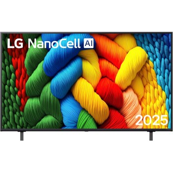 LG NanoCell AI NANO80 55 pollici, Smart TV 4K, Processore α7 Gen8, Tecnologia NanoCell, webOS con AI e telecomando puntatore AI, Filmmaker mode, Gaming con VRR 4K@60Hz, 55NANO80A6B 2025 - 55"