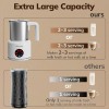 Morpilot Montalatte Elettrico, Milk Frother in Acciaio Inossidabile, 6 in 1 Funzione, Capacità 250ml Cappuccino o 500 ml Latte Caldo, Design Diviso, Bianco - 250ml Bianco-s