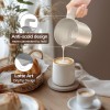 Morpilot Montalatte Elettrico, Milk Frother in Acciaio Inossidabile, 6 in 1 Funzione, Capacità 250ml Cappuccino o 500 ml Latte Caldo, Design Diviso, Bianco - 250ml Bianco-s