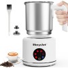 Morpilot Montalatte Elettrico, Milk Frother in Acciaio Inossidabile, 6 in 1 Funzione, Capacità 250ml Cappuccino o 500 ml Latte Caldo, Design Diviso, Bianco - 250ml Bianco-s