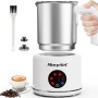 Morpilot Montalatte Elettrico, Milk Frother in Acciaio Inossidabile, 6 in 1 Funzione, Capacità 250ml Cappuccino o 500 ml Latte Caldo, Design Diviso, Bianco - 250ml Bianco-s