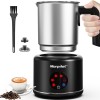 Montalatte Elettrico, Morpilot Milk Frother in Acciaio Inossidabile, 6 in 1 Funzione, Capacità 250ml Cappuccino o 500 ml Latte Caldo, Design Diviso, Nero - 250ml Nero-s