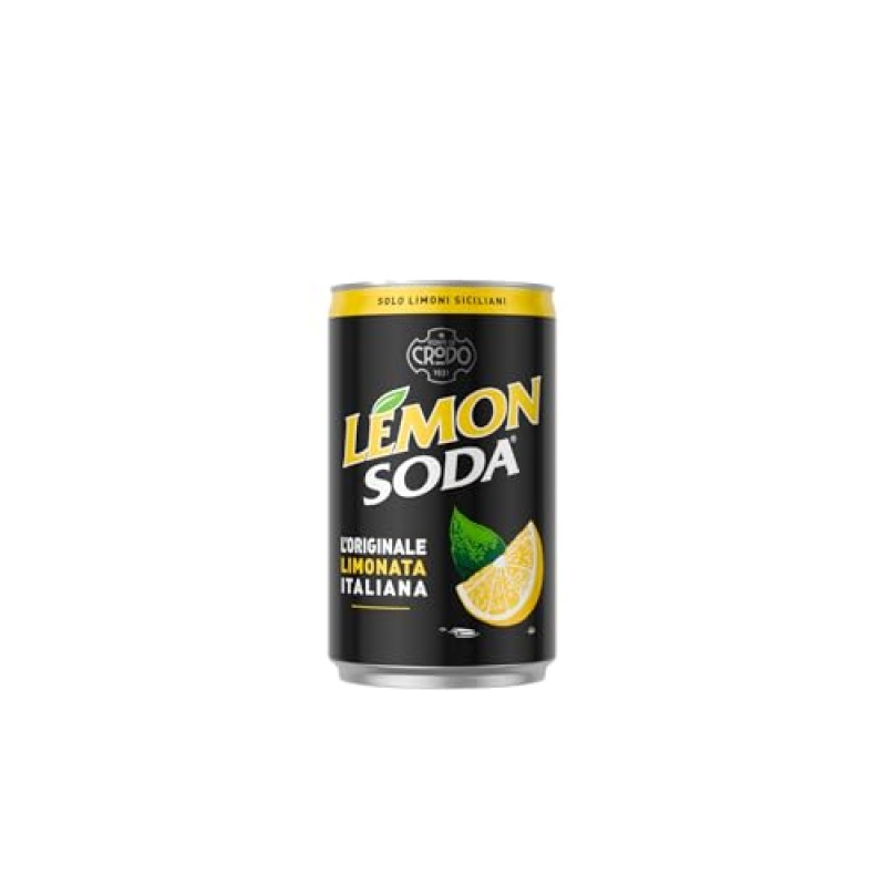 Lemonsoda | Bevanda Gassata al Limone, 24 Minican Lattine da 15 cl, L'originale Limonata Italiana, Rinfrescante, con Succo di Limoni Siciliani, Senza Coloranti