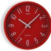 VERSA Raven Orologio da Parete Silenzioso e Decorativo, per Cucina, Soggiorno o Sala da Pranzo - Facile da Leggere, Misure (H x L x L) 20 x 4,3 x 20 cm, Polipropilene, Rosso - 20 cm Rosso