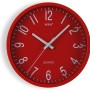 VERSA Raven Orologio da Parete Silenzioso e Decorativo, per Cucina, Soggiorno o Sala da Pranzo - Facile da Leggere, Misure (H x L x L) 20 x 4,3 x 20 cm, Polipropilene, Rosso - 20 cm Rosso