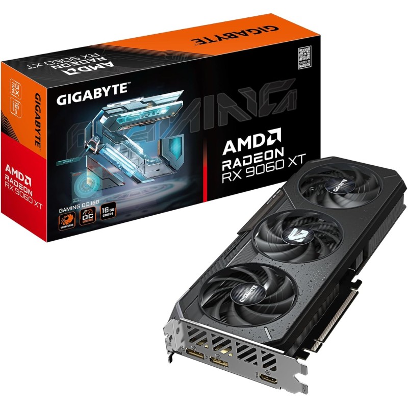 Gigabyte Radeon RX 9060 XT GAMING OC 16G Scheda Grafica - 16GB GDDR6, 128bit, PCI-E 5.0, 3320 MHz Frequenza core, 2 x DisplayPort, 1 x HDMI, GV-R9060XTGAMING OC-16GD Gigabyte Radeon RX 9060 XT GAMING OC 16G Scheda Grafica - 16GB GDDR6, 128bit, PCI-E 5.0, 3320 MHz Frequenza core, 2 x DisplayPort, 1 x HDMI, GV-R9060XTGAMING OC-16GD