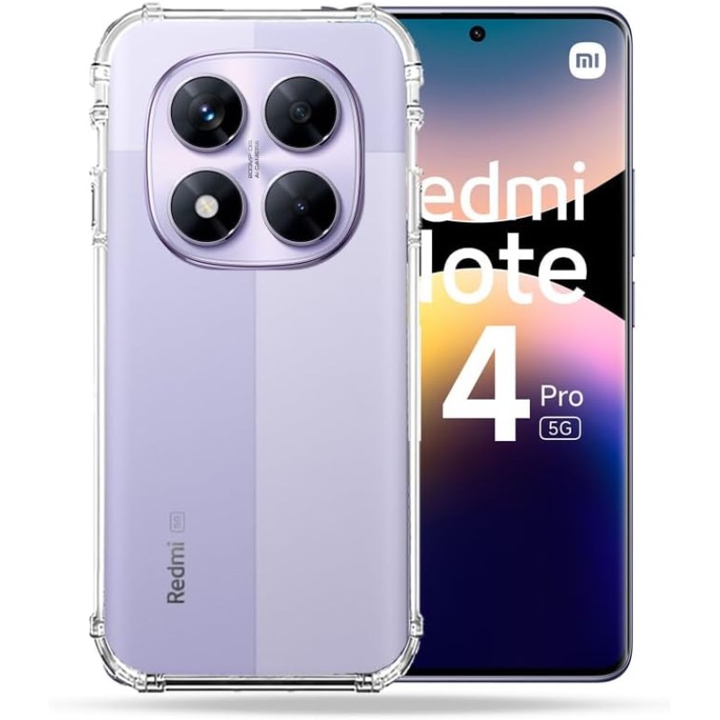 Cover trasparente rinforzata per Xiaomi Redmi Note 14 Pro 5G