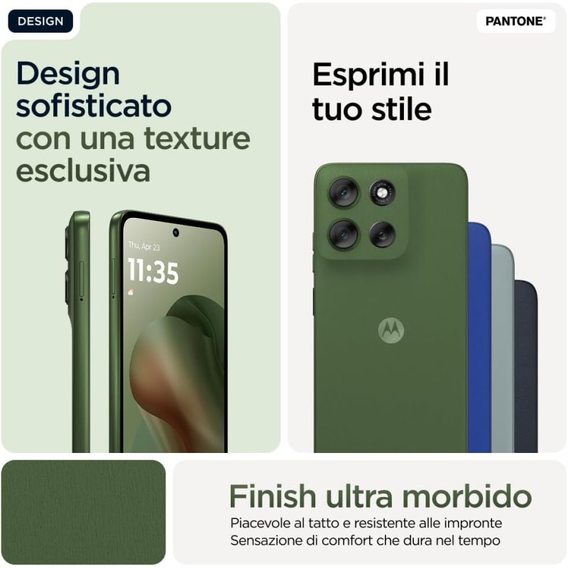 Motorola moto g56 5G 8/256GB, Fotocamera 50MP + sensore antisfarfallio, Display 6.72" FHD+ 120Hz, batteria 5200mAh, MediaTek Dimensity 7060, Android 15, PANTONE Dill - 256GB PANTONE Dill Motorola moto g56 5G 8/256GB, Fotocamera 50MP + sensore antisfarfallio, Display 6.72" FHD+ 120Hz, batteria 5200mAh, MediaTek Dimensity 7060, Android 15, PANTONE Dill - 256GB PANTONE Dill