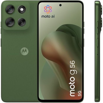 Motorola moto g56 5G 8/256GB, Fotocamera 50MP + sensore antisfarfallio, Display 6.72" FHD+ 120Hz, batteria 5200mAh, MediaTek Dimensity 7060, Android 15, PANTONE Dill - 256GB PANTONE Dill
