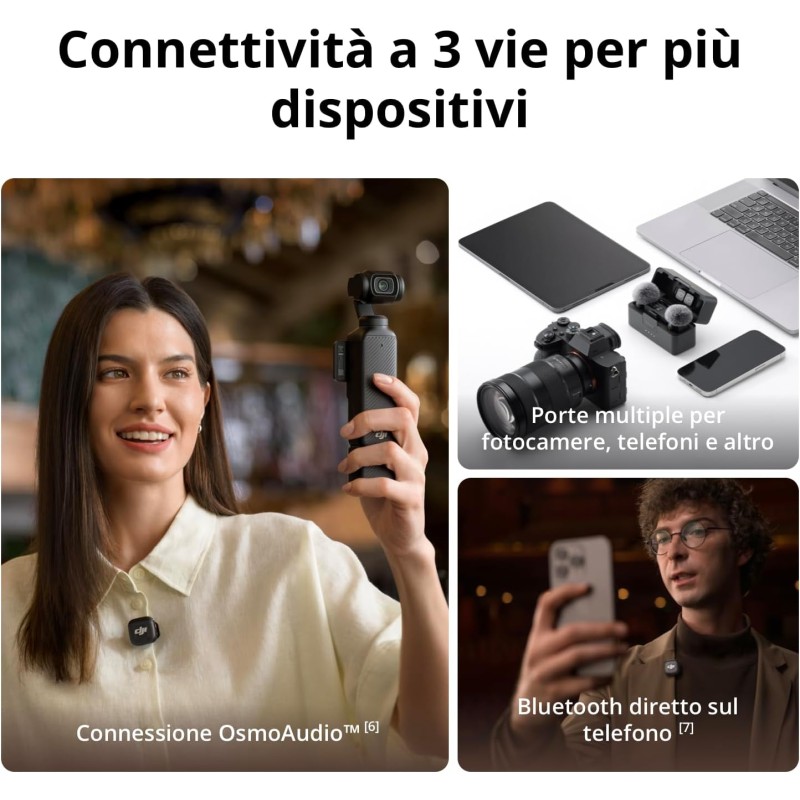 DJI Mic 3 (1 TX + 1 RX), microfono lavalier wireless per iPhone/fotocamera/Android, ultraleggero, maggiore autonomia operativa e ricarica veloce, trasmissione da 400 m DJI Mic 3 (1 TX + 1 RX), microfono lavalier wireless per iPhone/fotocamera/Android, ultraleggero, maggiore autonomia operativa e ricarica veloce, trasmissione da 400 m