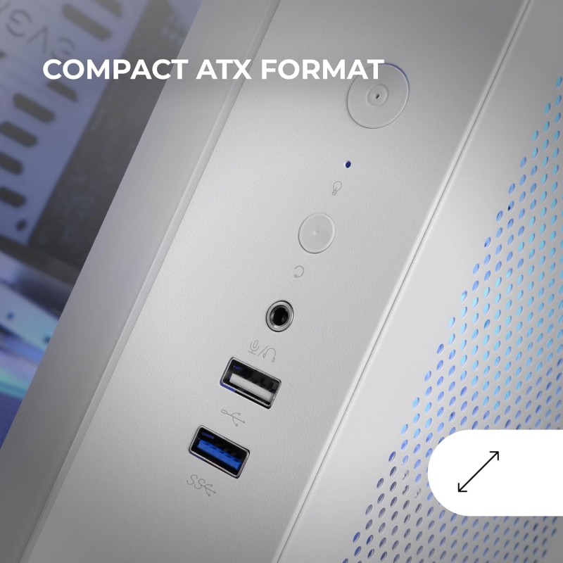 Mars Gaming MCV-ONE, Case Gaming ATX, Doppio Vetro Temperato Continuo, Ventola FRGB 12cm, Struttura a Doppia Camera, Semitorre PC Compatta, Supporto Raffreddamento a Liquido fino a 240mm, Bianco Mars Gaming MCV-ONE, Case Gaming ATX, Doppio Vetro Temperato Continuo, Ventola FRGB 12cm, Struttura a Doppia Camera, Semitorre PC Compatta, Supporto Raffreddamento a Liquido fino a 240mm, Bianco