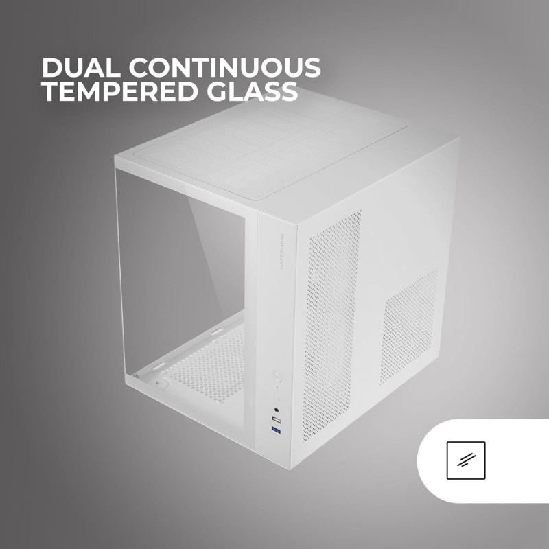 Mars Gaming MCV-ONE, Case Gaming ATX, Doppio Vetro Temperato Continuo, Ventola FRGB 12cm, Struttura a Doppia Camera, Semitorre PC Compatta, Supporto Raffreddamento a Liquido fino a 240mm, Bianco Mars Gaming MCV-ONE, Case Gaming ATX, Doppio Vetro Temperato Continuo, Ventola FRGB 12cm, Struttura a Doppia Camera, Semitorre PC Compatta, Supporto Raffreddamento a Liquido fino a 240mm, Bianco