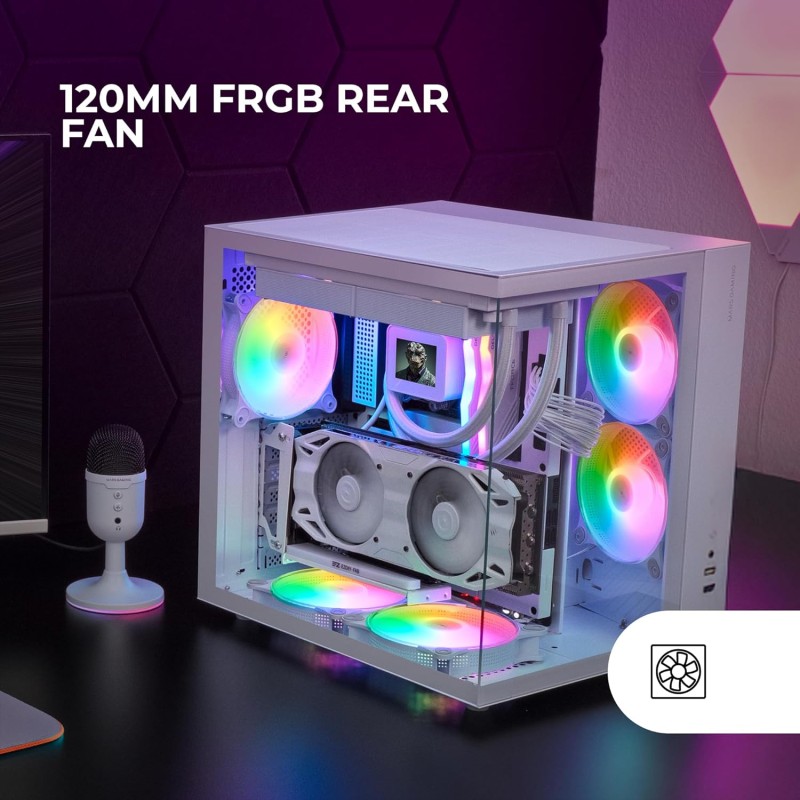 Mars Gaming MCV-ONE, Case Gaming ATX, Doppio Vetro Temperato Continuo, Ventola FRGB 12cm, Struttura a Doppia Camera, Semitorre PC Compatta, Supporto Raffreddamento a Liquido fino a 240mm, Bianco Mars Gaming MCV-ONE, Case Gaming ATX, Doppio Vetro Temperato Continuo, Ventola FRGB 12cm, Struttura a Doppia Camera, Semitorre PC Compatta, Supporto Raffreddamento a Liquido fino a 240mm, Bianco