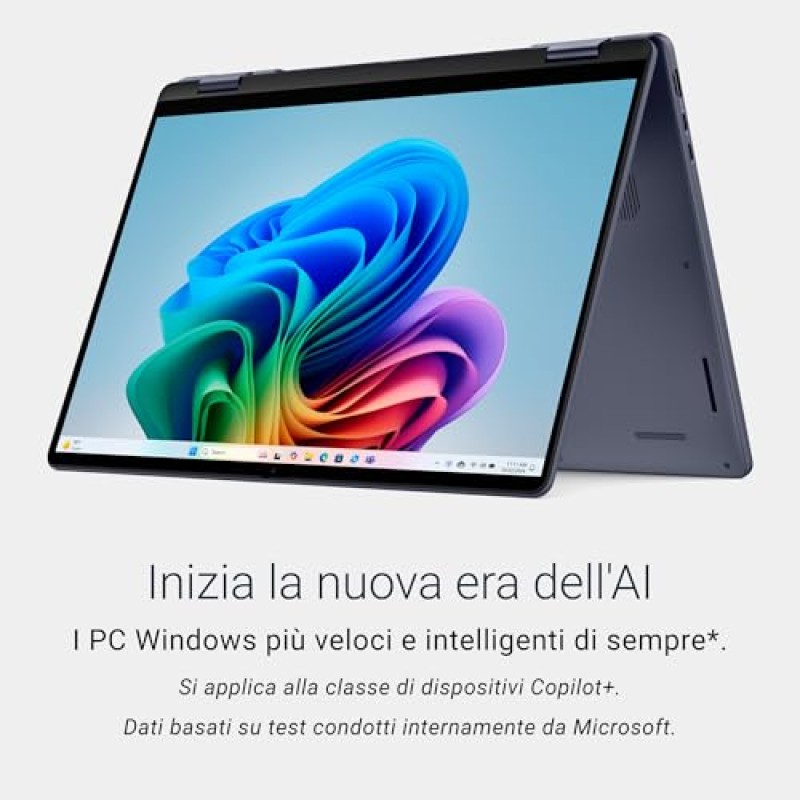 Dell 16 Plus 2-in-1 Copilot+ PC DB06250 16" 2.5K Mini-LED HDR600 Touchscree, Intel Core Ultra 7 Serie 2, Intel Arc, 16 GB RAM, 1 TB SSD, Windows 11 Home, Tastiera retroilluminata QWERTY, Blue
