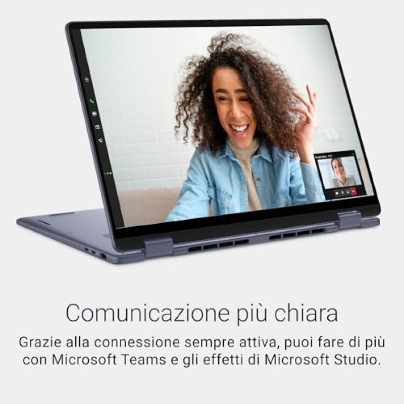 Dell 16 Plus 2-in-1 Copilot+ PC DB06250 16" 2.5K Mini-LED HDR600 Touchscree, Intel Core Ultra 7 Serie 2, Intel Arc, 16 GB RAM, 1 TB SSD, Windows 11 Home, Tastiera retroilluminata QWERTY, Blue