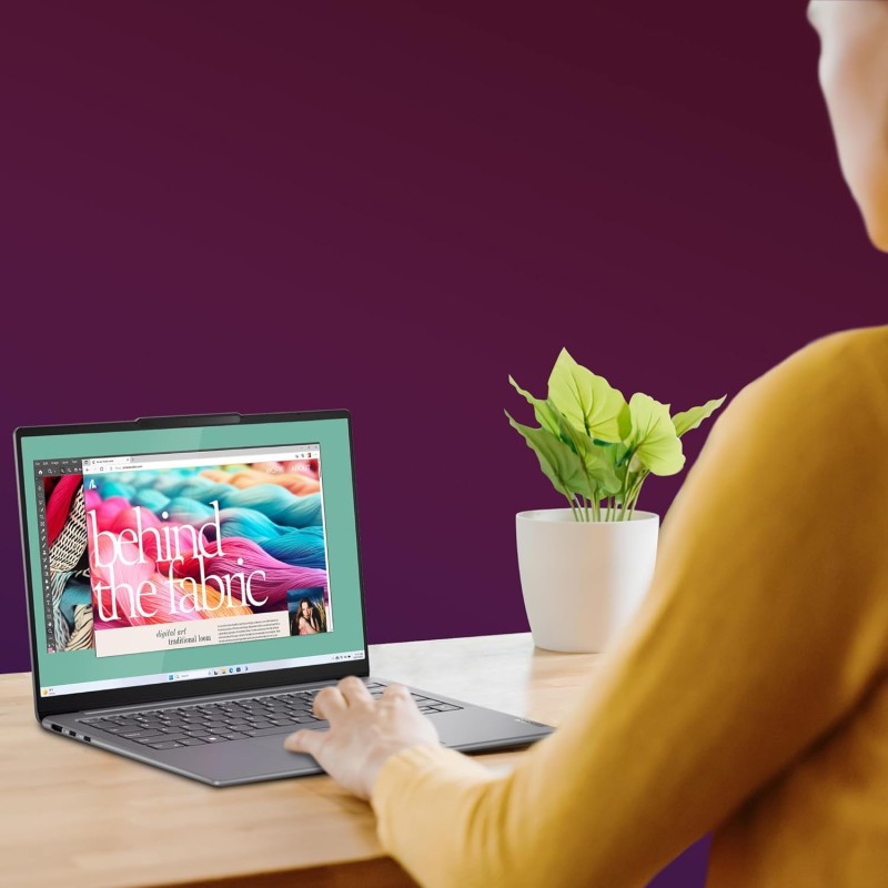 Lenovo Yoga Slim 7 AI Notebook - Display OLED 14" WUXGA (1920x1200), Intel Core Ultra 7 155H, RAM 32 GB, SSD 1 TB, Grafica integrata Intel Arc, Windows 11 Home - Luna Grey