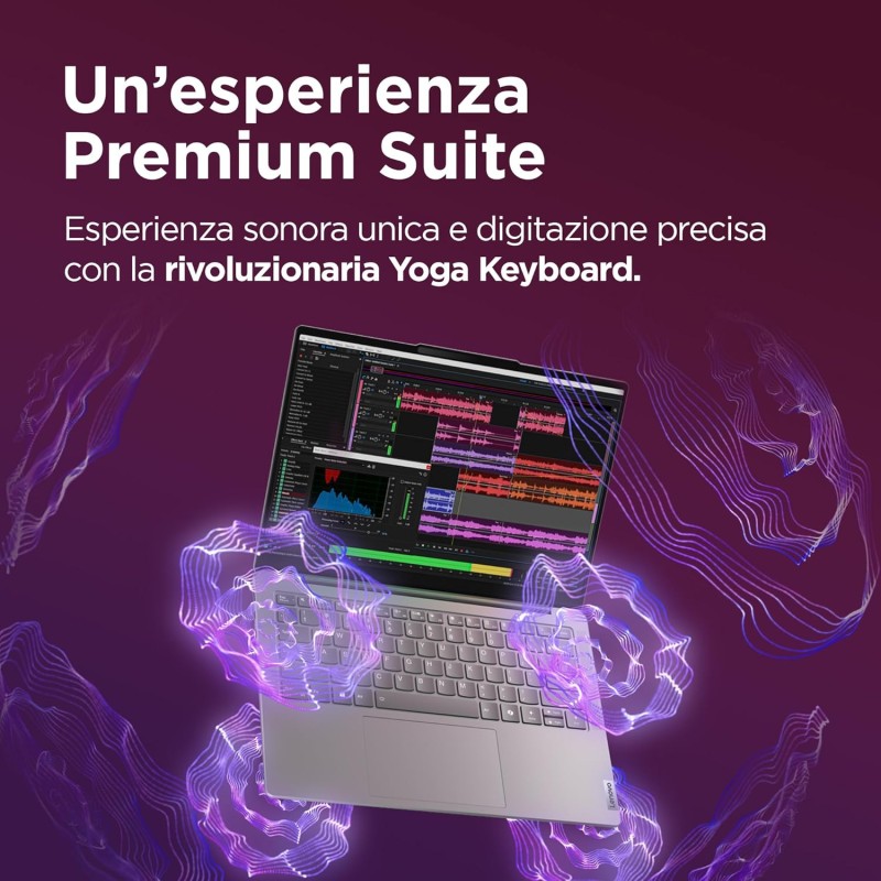 Lenovo Yoga Slim 7 AI Notebook - Display OLED 14" WUXGA (1920x1200), Intel Core Ultra 7 155H, RAM 32 GB, SSD 1 TB, Grafica integrata Intel Arc, Windows 11 Home - Luna Grey