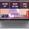 Lenovo Yoga Slim 7 AI Notebook - Display OLED 14" WUXGA (1920x1200), Intel Core Ultra 7 155H, RAM 32 GB, SSD 1 TB, Grafica integrata Intel Arc, Windows 11 Home - Luna Grey