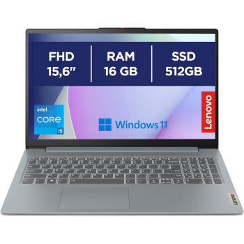 Lenovo IdeaPad Slim 3 Notebook, 15,6” FHD (1920x1080), Intel Core i5-13420H, RAM 16GB, 512GB SSD, Grafica Intel Integrata, WiFi 6, Bluetooth 5.2, Windows 11 Home - Arctic Grey - 16GB | 512GB