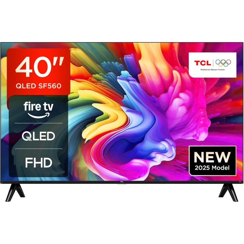 TCL 40SF560 - 40-inch QLED Direct Smart Full HD LED TV with Fire TV and HDR, Metallic Design, Frameless - 40 pollici