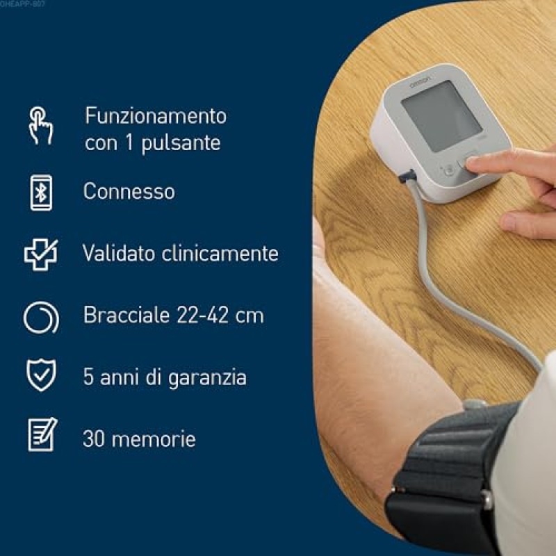 OMRON X2+ Connect, Misuratore di pressione misurazione precisa, Misuratore di pressione da braccio facile da usare ed efficace, Clinicamente validato con Bluetooth e bracciale universale (22–42 cm)