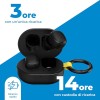 VulTech EP-30BK DRIP Cuffie Bluetooth 5.4, Auricolari Wireless In-Ear con Microfono, 14 Ore Totali, Controllo Touch, Ricarica USB-C, Controllo vocale Siri/Google, Suono Bilanciato, Android/iOS, nere - Drip BK