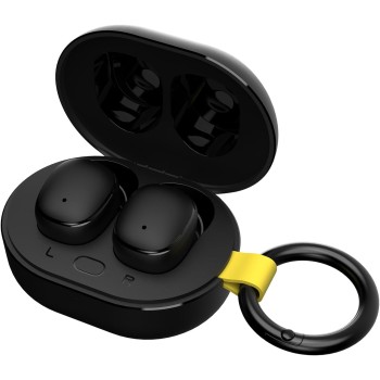 VulTech EP-30BK DRIP Cuffie Bluetooth 5.4, Auricolari Wireless In-Ear con Microfono, 14 Ore Totali, Controllo Touch, Ricarica USB-C, Controllo vocale Siri/Google, Suono Bilanciato, Android/iOS, nere - Drip BK