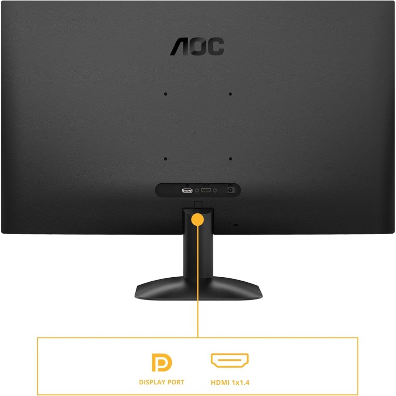 AOC Monitor Q27B35E da 27 pollici QHD, 75 Hz, IPS, 1 ms MPRT, sincronizzazione adattiva, HDR10, 2560 x 1440, HDMI 1x 1.4, DP 1x 1.4 Nero, 27 inch QHD IPS, No Altoparlanti - 27" QHD