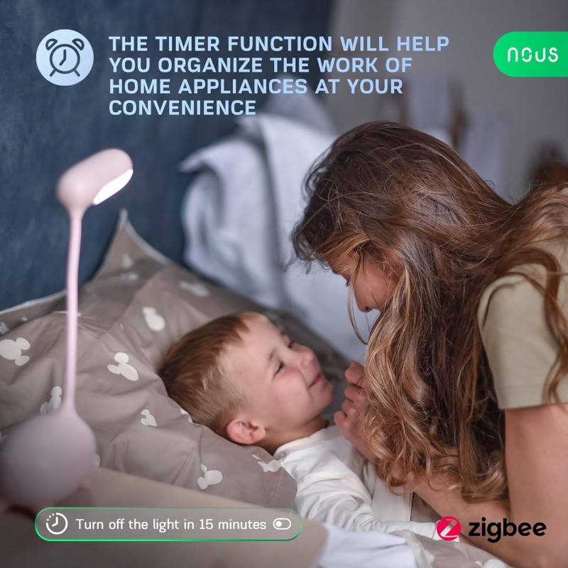 NOUS A7Z Presa Intelligente ZigBee con Monitoraggio Energia, 16A, Controllo App & Voce, Timer e Programmi, Compatibile con Alexa, Google Home, Home Assistant, Tuya, Richiede Hub ZigBee, 3 Pack - Pack of 3