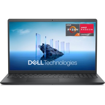 Dell 15 Laptop DC15255 15,6" FHD (1920 x 1080) 120Hz, AMD Ryzen 7 7730U, Grafica AMD Radeon, 16GB DDR4 RAM, 1TB SSD, Windows 11 Home, Tastiera Retroilluminata QWERTY – Nero Carbonio