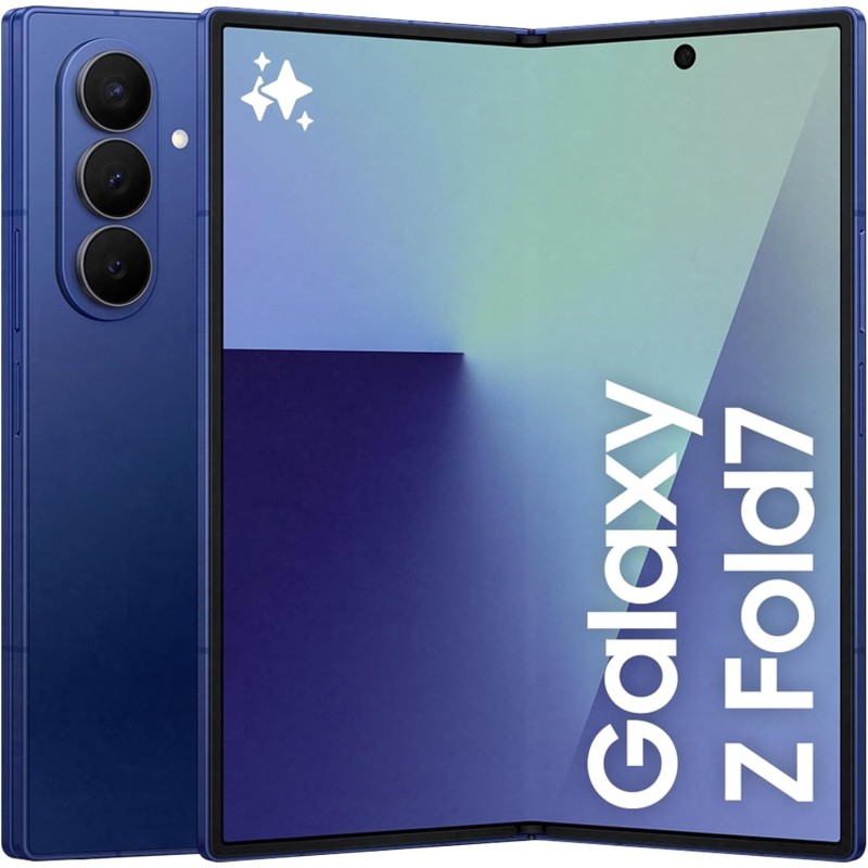 Samsung Galaxy Z Fold7 Smartphone AI pieghevole, 3 anni di Garanzia del produttore, RAM 12GB, 512GB, Display 6,5"/8", Camera 200MP, Batteria a lunga durata, Blue Shadow [Versione italiana] - 12GB + 512GB Blue Shadow