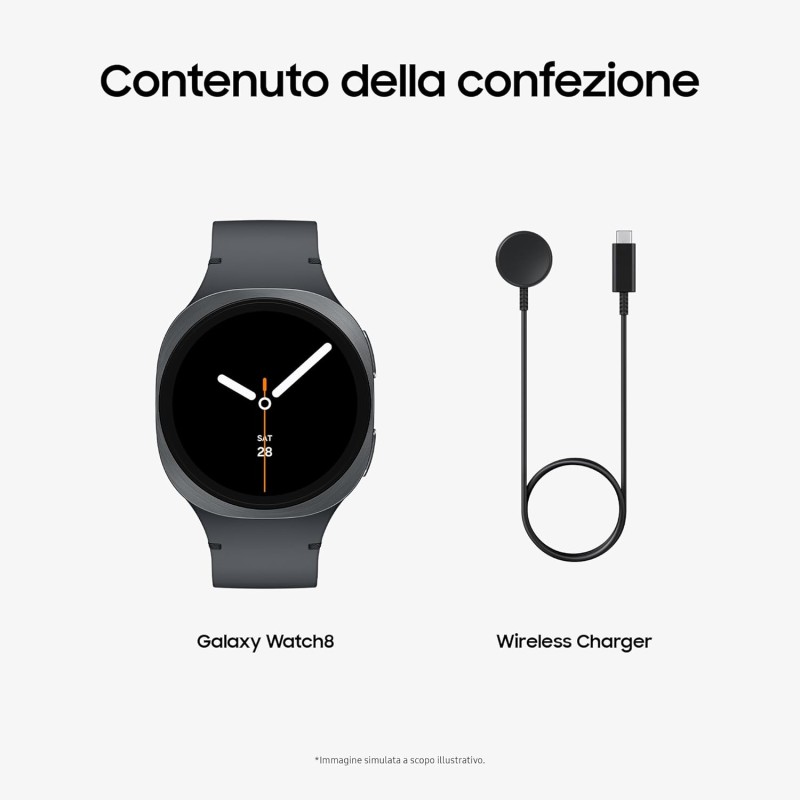 Samsung Galaxy Watch8 (Dark Gray, BT, 40mm) Smartwatch Galaxy AI, Allenatore Personale, Design Resistente agli Urti, Processore 3nm, Monitoraggio Attività Fisica e Sonno, One UI 8 [Versione Italiana] - 40mm Dark Gray