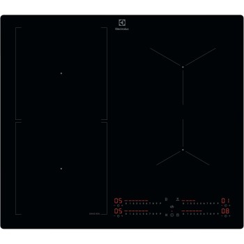 Electrolux Piano Cottura Induzione da Incasso, KIS62453I, 60 cm, Serie 700, 4 Fuochi, Zona Combinata Flessibile, Funzione Hob2Hood, SenseBoil, Comandi Slider Touch, Funzione Sicurezza Bambino - Nero - Kis62453i