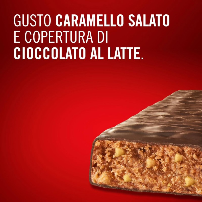 Enervit, Protein Bar 50% Salted Caramel, Barrette Proteiche, 20g di Proteine, Low Sugar, con Vitamina D e B6, Gusto Caramello Salato, Per il Recupero Dopo lo Sport, Senza Glutine, 12 Barrette da 40g