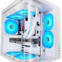 Mars Gaming MC-CURV, Case Gaming ATX, Triplo Vetro Temperato Curvo Continuo Frontale e Laterale, Struttura a Doppia Camera, Semitorre PC Compatta con Grande Capacità Interna, USB-C e USB 3.0, Bianco