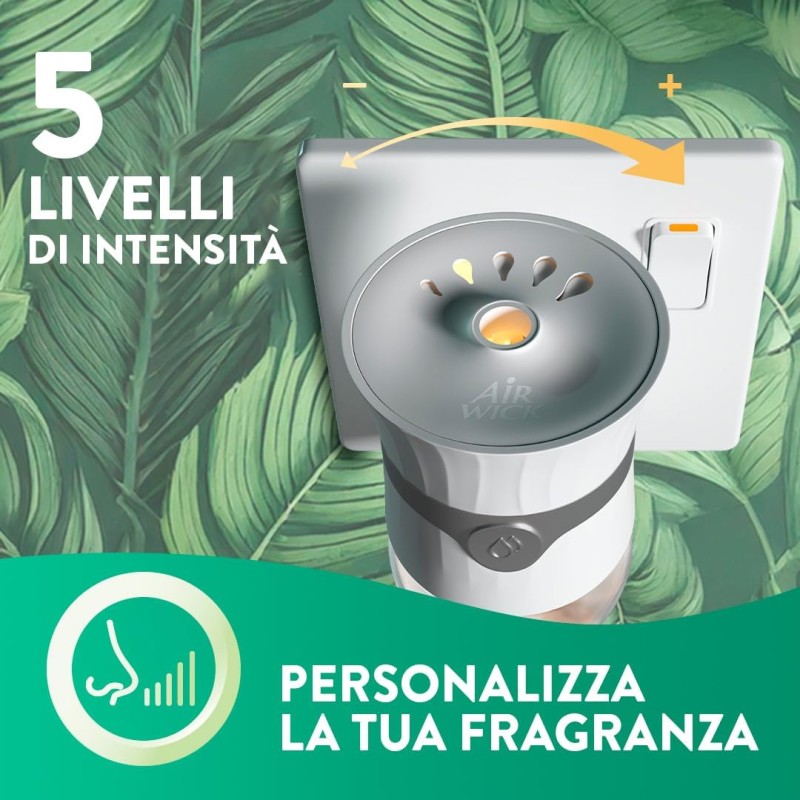 Air Wick Diffusore Elettrico di Oli Essenziali, 1 Diffusore completo gadget, 1 Ricarica per Diffusore Elettrico, Fragranza Dolce Vaniglia e Burro di Karitè - Vaniglia E Thè Bianco