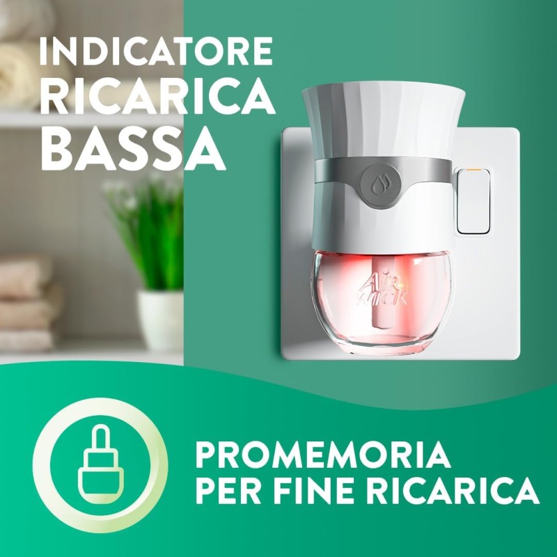Air Wick Diffusore Elettrico di Oli Essenziali, 1 Diffusore completo gadget, 1 Ricarica per Diffusore Elettrico, Fragranza Dolce Vaniglia e Burro di Karitè - Vaniglia E Thè Bianco
