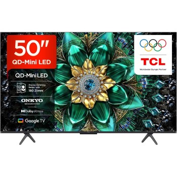 TCL 50Q6C – Smart TV QD‑Mini LED 4K HDR10+ da 50", Google TV | Dolby Vision IQ & Atmos, 144Hz Motion Clarity Pro, Game Master, Apple AirPlay 2, Voice Control - 50 pollici