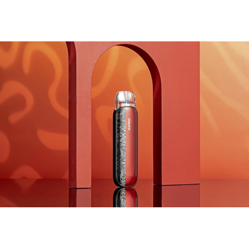 Aspire Pixo Aura Sigaretta Elettronica Guancia e RDL 25W - Svapo Kit Completo Batteria 1300 mAh, Pod 3ml, Indicatore Led Colorato, Tiro Automatico (Crimson Red) - Crimson Red