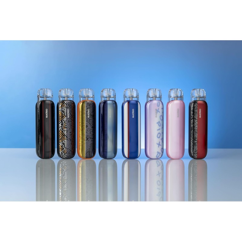 Aspire Pixo Aura Sigaretta Elettronica Guancia e RDL 25W - Svapo Kit Completo Batteria 1300 mAh, Pod 3ml, Indicatore Led Colorato, Tiro Automatico (Crimson Red) - Crimson Red