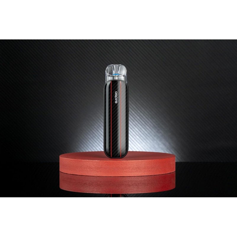 Aspire Pixo Aura Sigaretta Elettronica Guancia e RDL 25W - Svapo Kit Completo Batteria 1300 mAh, Pod 3ml, Indicatore Led Colorato, Tiro Automatico (Carbon Black) - Carbon Black